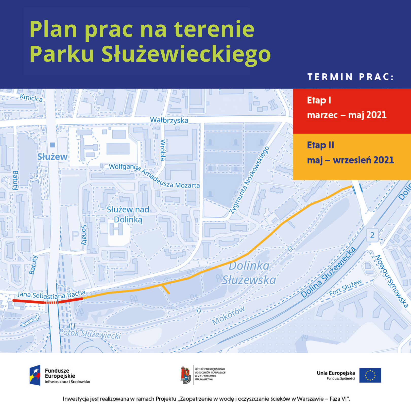 plan prac na terenie parku Służewieckiego